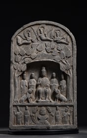 Tang Dynasty Lapis Lazuli Stone Buddhist Niche