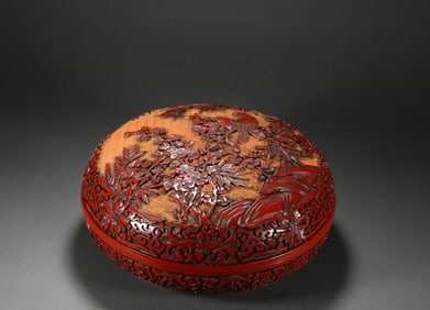 Qing Dynasty Lacquerware Flowers and Birds Gift Box