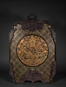 Qing Dynasty Sandalwood  Dragon Pattern Hanging Bottle