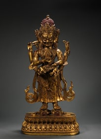 Ming Dynasty Bronze Gilt Buddha Statue
