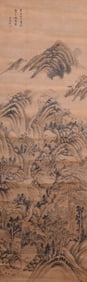 Wang Shimin Landscape Painting Vertical Axis
