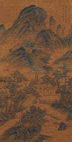 Wang Su Landscape Painting Vertical Axis