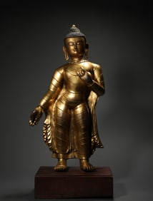 13th Century Bronze Gilt Buddha Statue