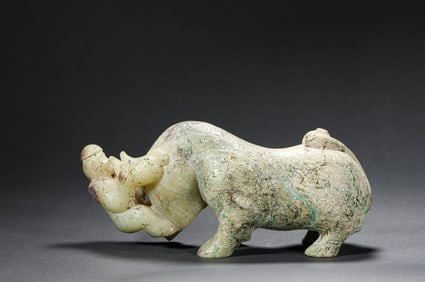 Shang Dynasty Hetian Jade  Auspicious Beast