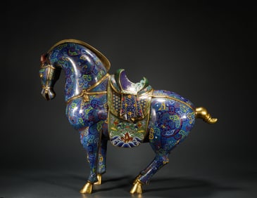 Qing Dynasty Qianlong Cloisonne Horse
