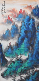 Liu Haisu Splashed Color Landscape Vertical Axis