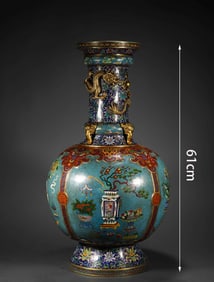 Qing Dynasty Qianlong Cloisonne  Appreciation Vase