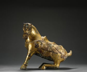 Han Dynasty Bronze Gilt The Sweat Blood Treasure Horse