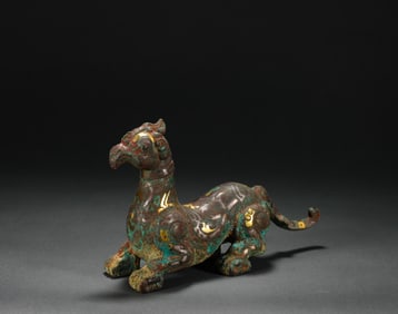 Han Dynasty Inlaid Golden and Silver Auspicious Beast
