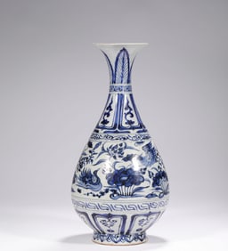 Yuan Dynasty Blue and White Jade Pot Spring Bottle