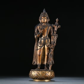 QING DYNASTY GILDED MONGOLIAN BODHISATTVA