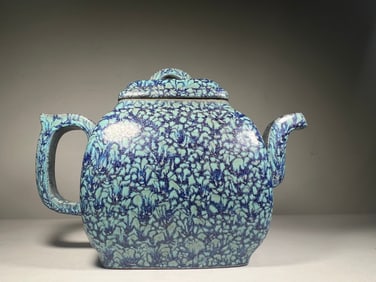 QING DYNASTY ZISHA FURNACE JUN GLAZE POT
