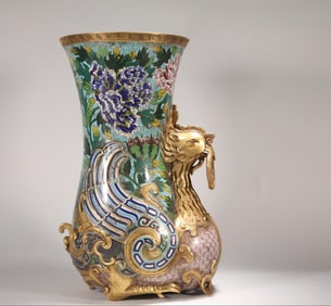 QING DYNASTY CLOISONNE PHOENIX CUP