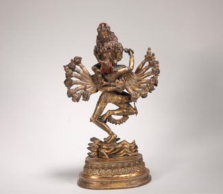 A MING DYNASTY GILDED MUSITANG STYLE HEVAJRA