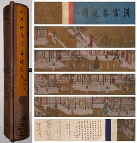 QIU YING'S PAINTING OF SPRING DAWN IN THE HAN PALACE