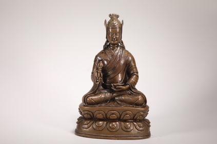 MING DYNASTY ALLOY COPPER INLAID SILVER EYED MASTER