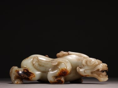 MING DYNASTY HETIAN JADE BEAST