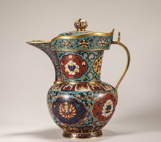 MING DYNASTY CLOISONNE MONK'S HAT POT
