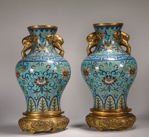 QING DYNASTY CLOISONNE WALL VASE