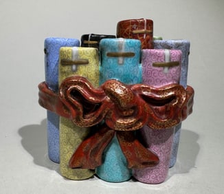 QING DYNASTY FAMILLE ROSE FIRECRACKER BOX