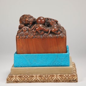QING DYNASTY SANDALWOOD SEAL