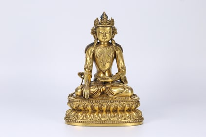 GILDED BUDDHA OF LONGEVITY FROM THE MING DYNASTY