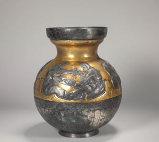 TANG DYNASTY SILVER GILDED PERSIAN FIGURE JAR