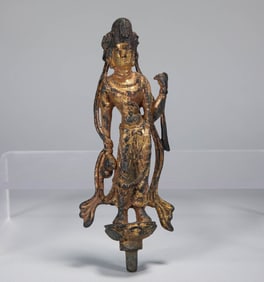 TANG DYNASTY GILDED BODHISATTVA