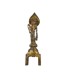 TANG DYNASTY GILDED BODHISATTVA