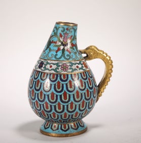 QING DYNASTY CLOISONNE BOTTLE