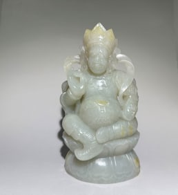 QING DYNASTY HETIAN JADE GOD OF WEALTH