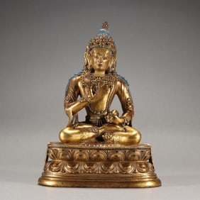 QING DYNASTY GILDED MONGOLIAN BODHISATTVA