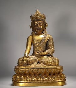 GILDED CROWN BUDDHA STATUE FROM THE MING DYNASTY