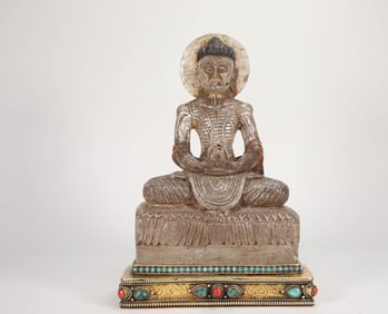 QING DYNASTY CRYSTAL GOLD-PLATED SKINNY ARHAT