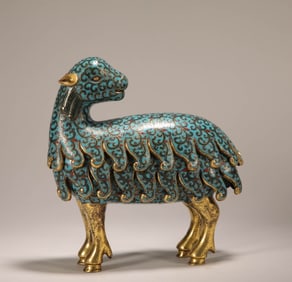 QING DYNASTY CLOISONNE SHEEP