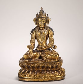 GILDED BUDDHA OF LONGEVITY FROM THE MING DYNASTY