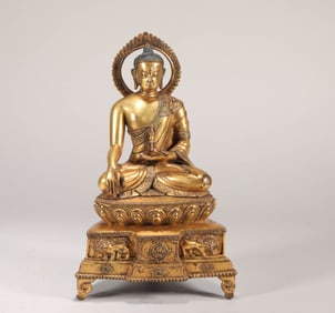 GILDED BUDDHA'S APPLE FROM THE QING DYNASTY