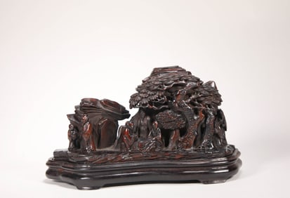 QING DYNASTY SANDALWOOD MOUNTAIN