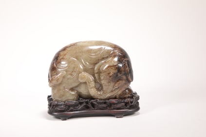 MING DYNASTY HETIAN JADE ELEPHANT