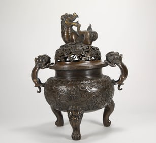 QING DYNASTY COPPER INCENSE BURNER