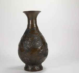 QING DYNASTY BRONZE DRAGON PATTERN JADE POT