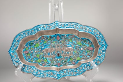 QING DYNASTY PURE SILVER BLUE WASH