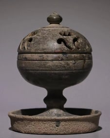 TANG DYNASTY LEOPARD-SPOTTED STONE INCENSE