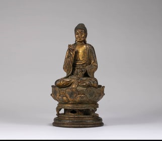 LIAO DYNASTY GILDED BUDDHA STATUE