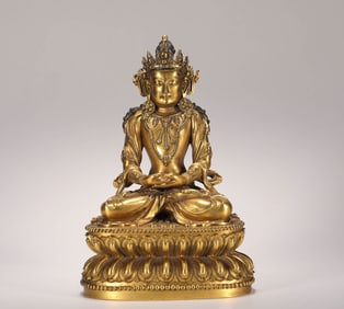 GILDED BUDDHA OF LONGEVITY FROM THE MING DYNASTY