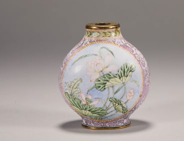 QING DYNASTY COPPER-BASED PAINTED ENAMEL FLOWER TOBACCO PIPE