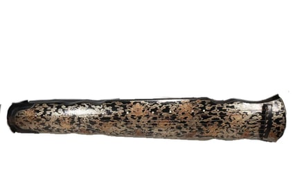 QING DYNASTY LACQUER AND GOLD DRAGON PATTERN ZITHER