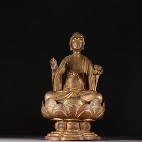 LIAO DYNASTY GILDED BUDDHA STATUE