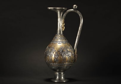 TANG DYNASTY SILVER GILDED PERSIAN VASE