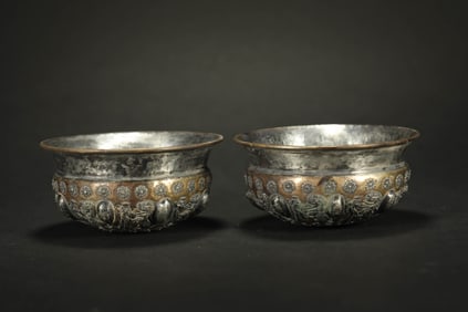 TANG DYNASTY SILVER GILDED PERSIAN CUP